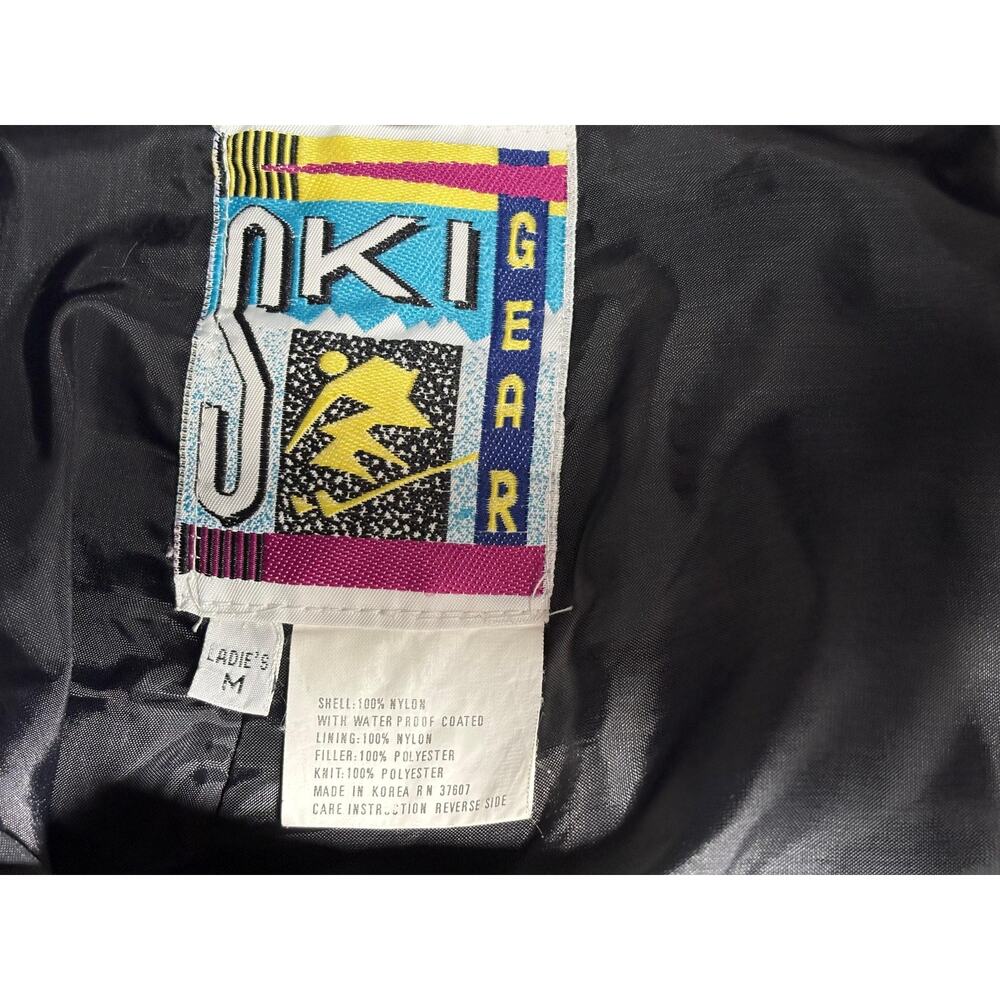 Vintage Ski Gear Snow Pants Mens Medium Black Stirrup Insulated Ski 80s - Picture 3 of 7